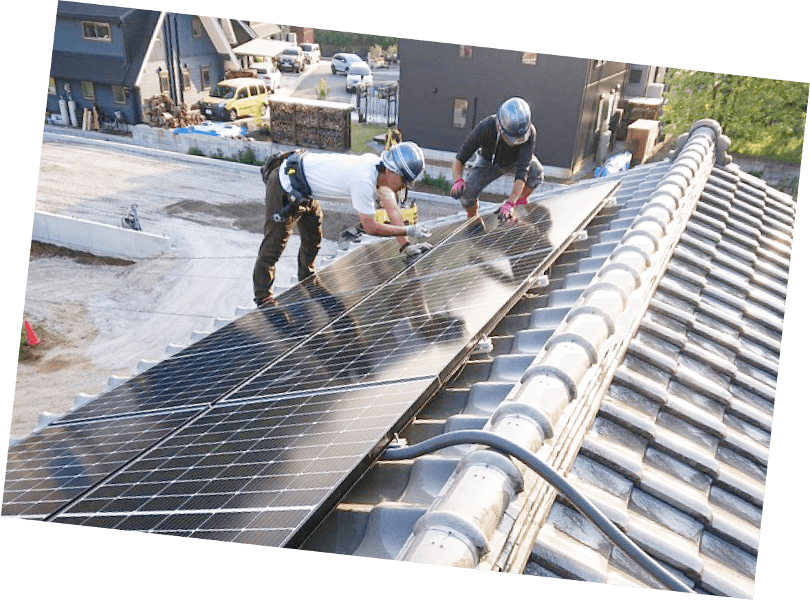 太陽光パネルの取り付け写真